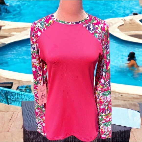 MAAJI NWT WOMENS LONGE SLEEVES T SHIRT RASH GUARD SWIM COVER UP MEDIUM - Picture 4 of 7